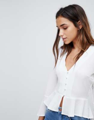 button peplum top