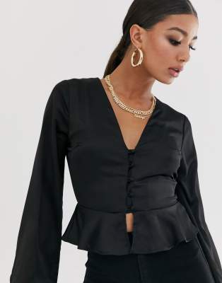 peplum satin top