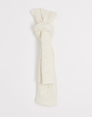 cream cable knit scarf