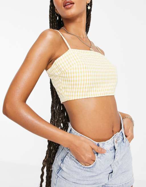 Gingham check bralette top