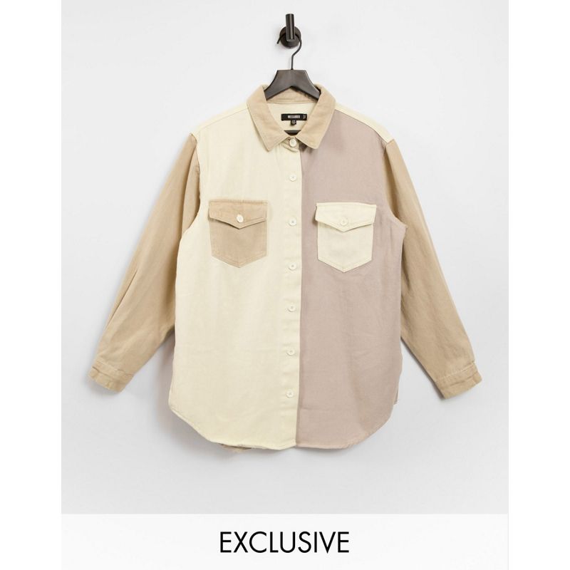 Top Camicie e bluse Missguided - Camicia beige con pannelli a contrasto