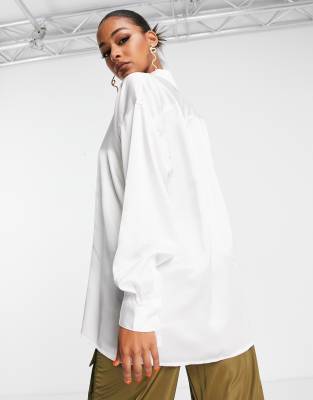 Camicia in raso bianco - Missguided Camicia donna  - immagine1