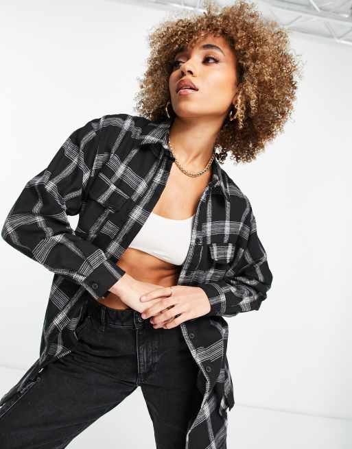 Missguided - Camicia nera a quadri