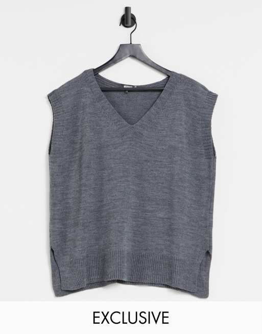 Missguided - Canotta in maglia grigia