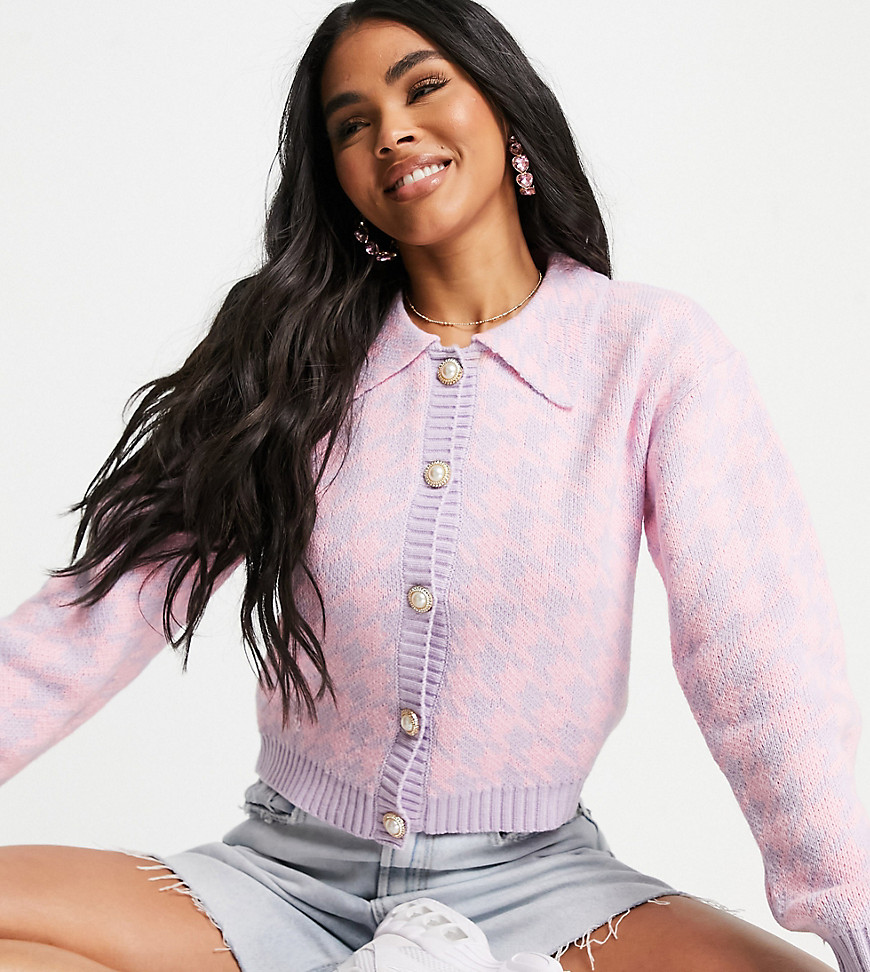 Missguided Cardigan With Collar In Pink ...