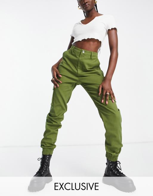 Missguided khaki online joggers