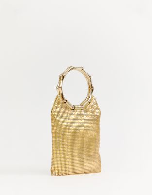 gold ring handle bag