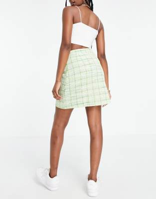 missguided green skirt