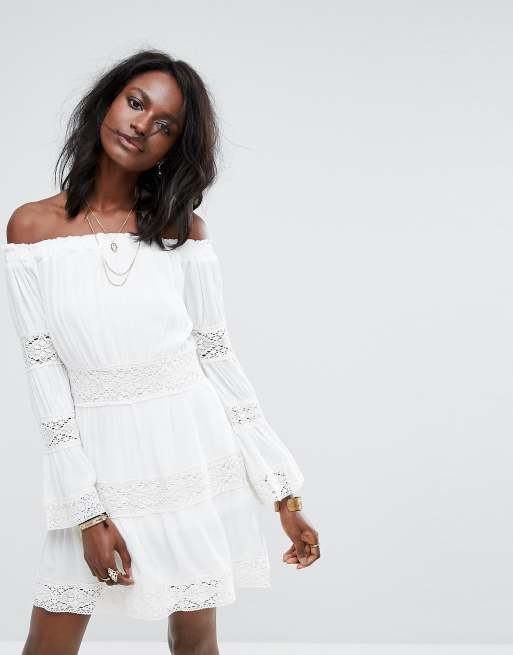 Missguided white hotsell bardot dress