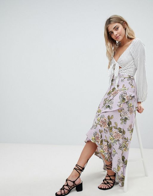 Missguided Chiffon Floral Midi Skirt | ASOS