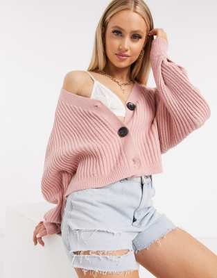 pink button sweater