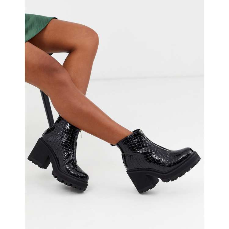 Black ankle 2024 boots missguided