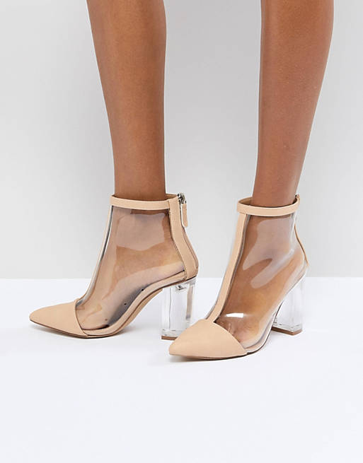 Missguided Clear Heeled Ankle Boot