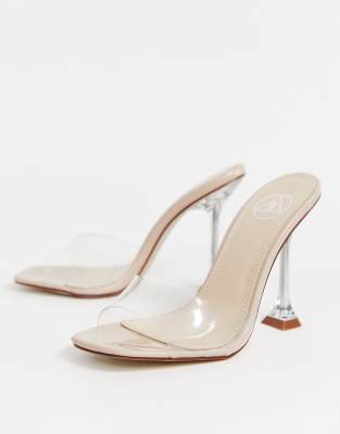 clear heel mule