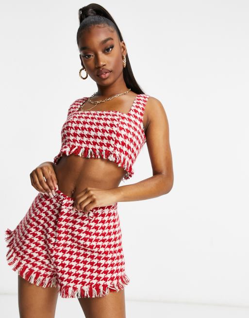 Red shorts cheap co ord