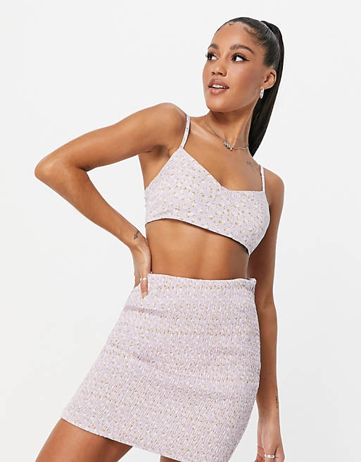 Missguided co-ord cami top in lilac print