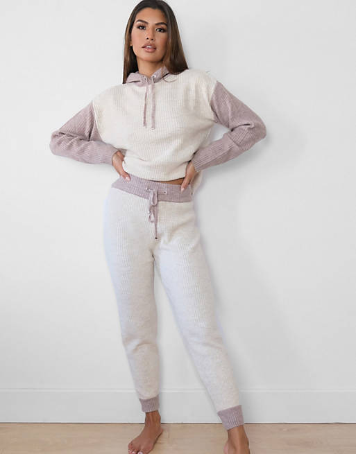 Jumpers & Cardigans Missguided co-ord colourblock jumper in stone 