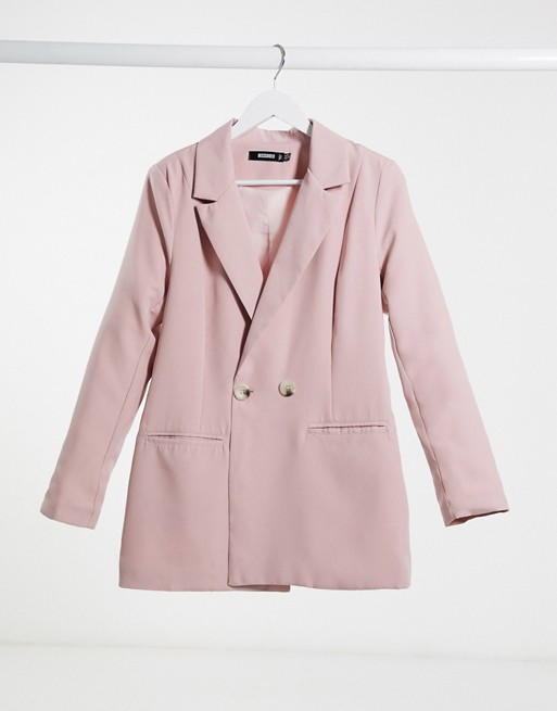 Missguided co-ord longline blazer in mauve