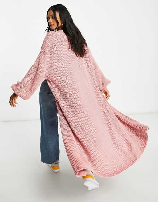 Missguided co ord maxi cardigan with batwing sleeves in rose ASOS