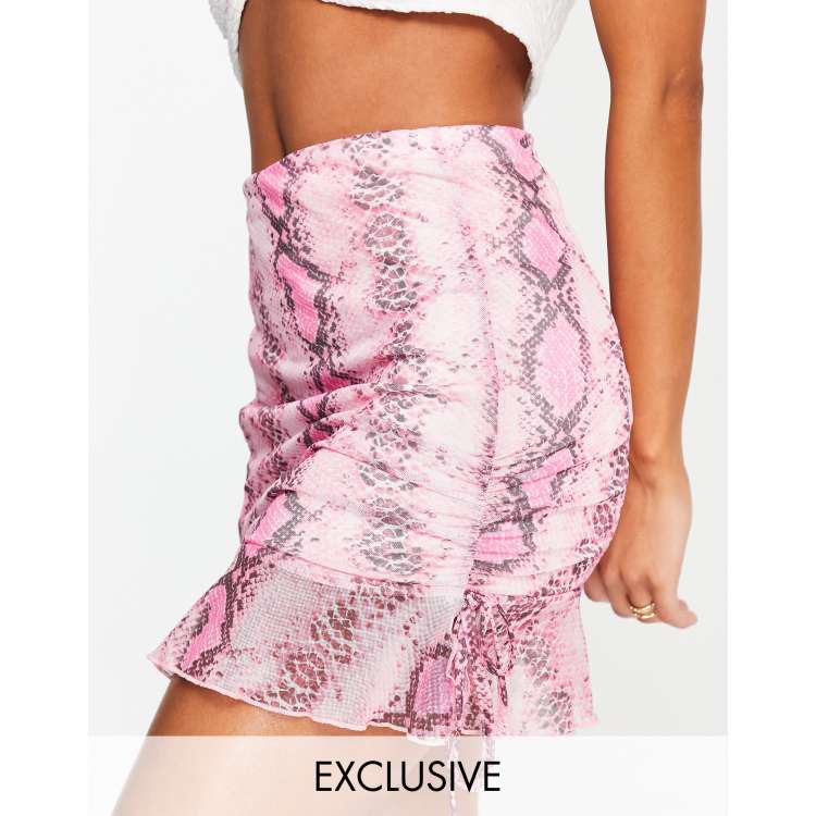 Missguided snakeskin skirt sale