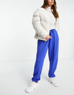 Missguided co-ord quilted jogger in cobalt