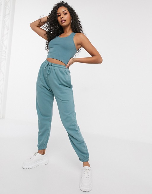 Missguided co-ord oversized joggers in blue