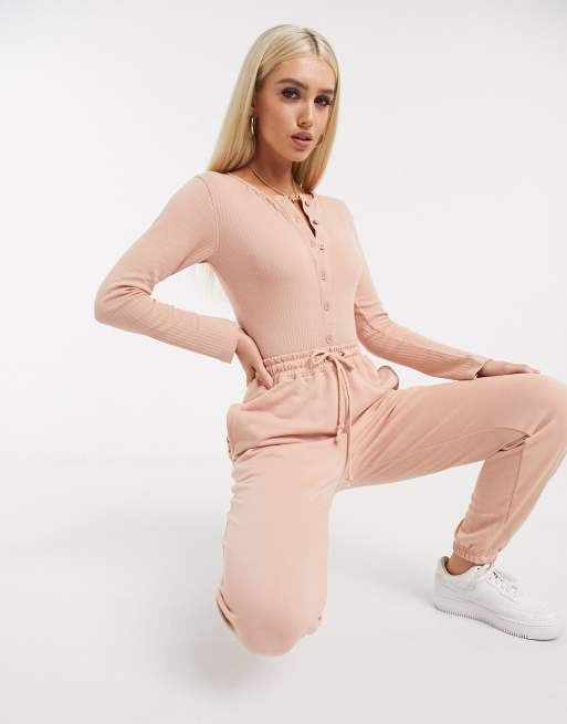 Missguided co ord oversized joggers in blush