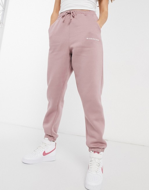 Missguided co-ord oversized joggers in mauve