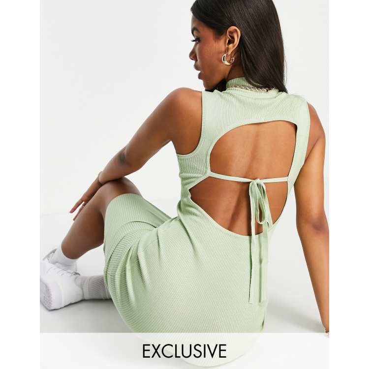 missguided sage green dress NWT Missguided Sage Green Satin Midi Dress