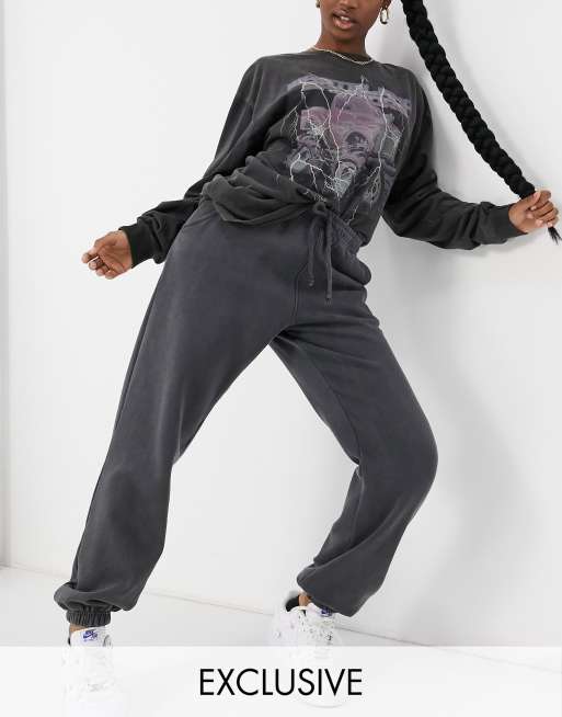 Missguided - Co-ord set oversized joggingbroek in grijs met wassing