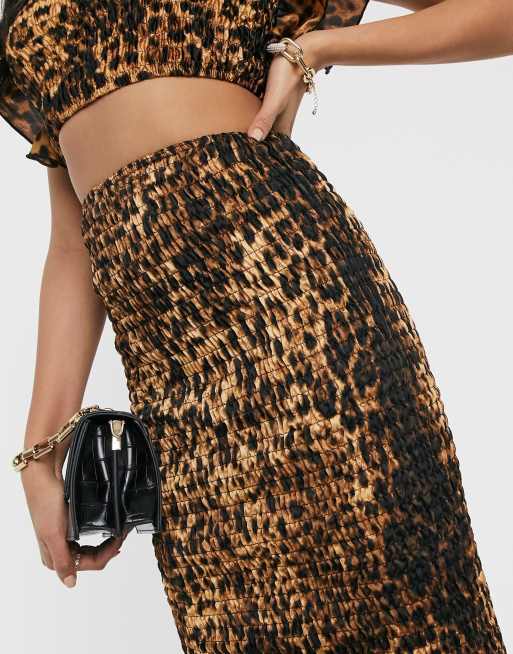 Leopard print clearance midi skirt missguided