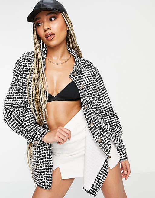 Tops Shirts & Blouses/Missguided co-ord shirt in houndstooth print 