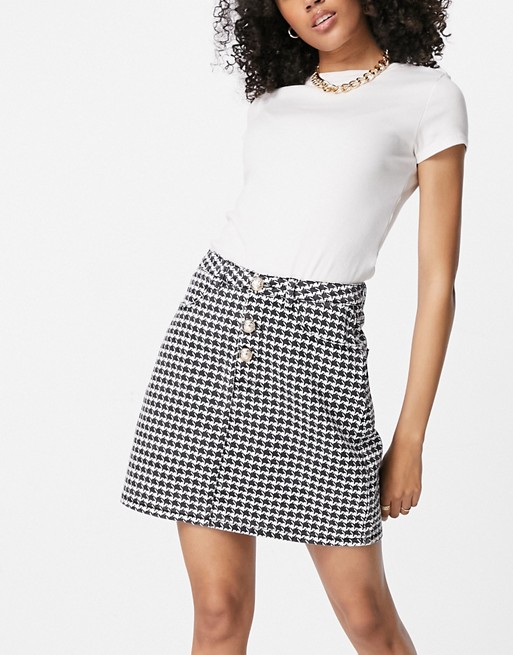 Missguided co-ord skirt in houndstooth print