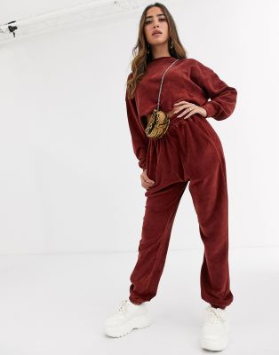 Missguided store velvet tracksuit