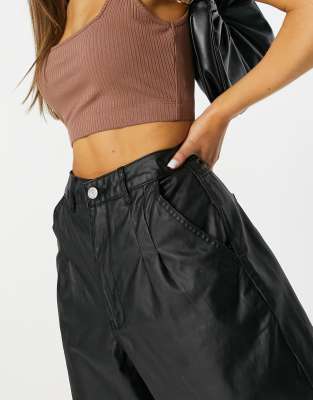 black coated mom jeans