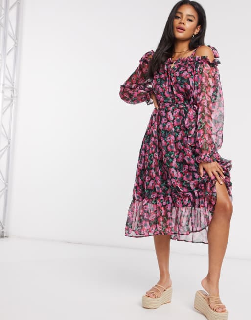 Missguided cold shoulder dress sale