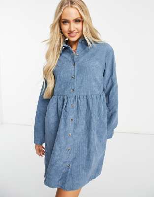 Missguided cord smock dress hotsell