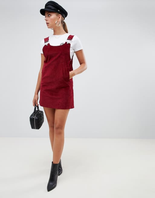 Missguided Cord Pinafore Dress