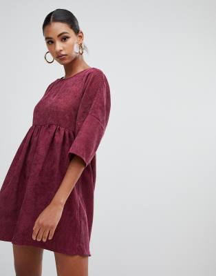 missguided cord smock dress