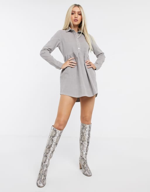 Missguided cord smock store dress