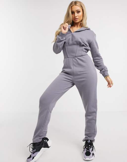 Missguided grey hot sale jumpsuit