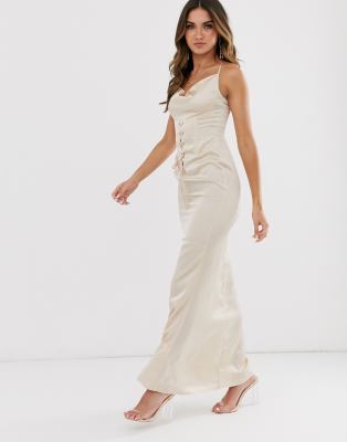 silk dress with corset