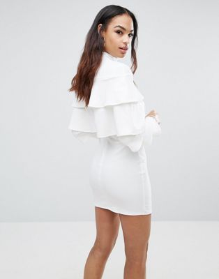 missguided white frill dress