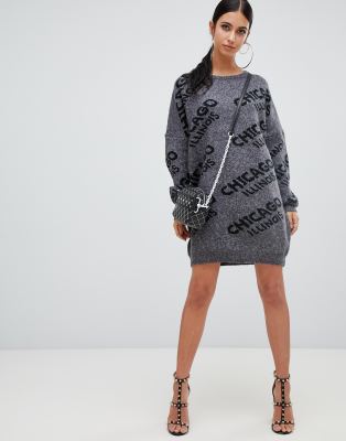 slogan jumper dress