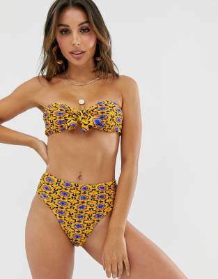 mustard bandeau bikini