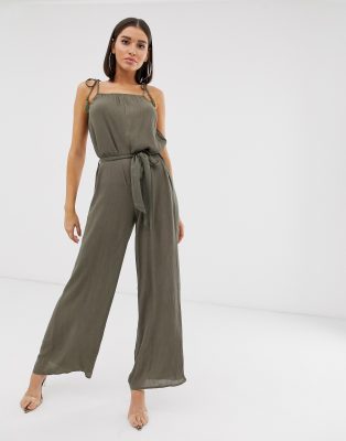 missguided khaki jumpsuit