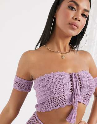 missguided crochet top