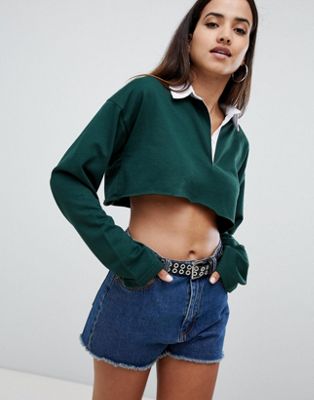 cropped rugby polo
