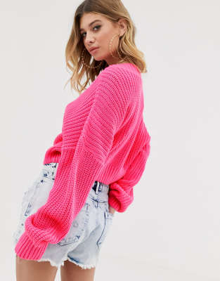 hot pink cropped jumper