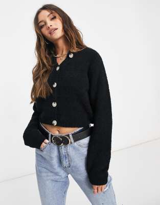 black cropped cardigan